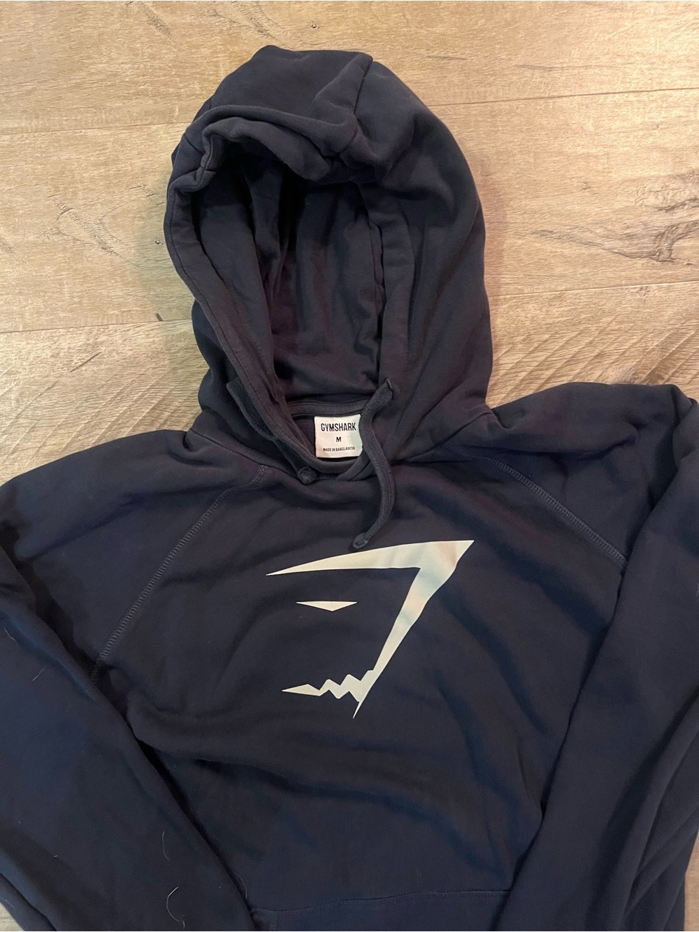 Gymshark Sweatshirt Mens Medium Blue Pullover Hoodie Logo Gym Workout Training
